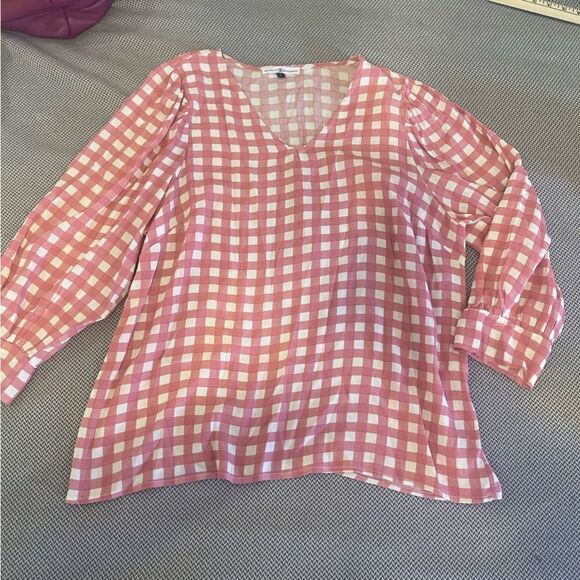 Tops - Michelle McDowell pink gingham blouse